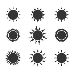 Set sun icons. vector illustration.