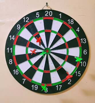 Dart Board With Darts