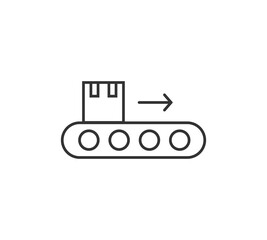 Conveyor outline and filled vector icon sign symbol