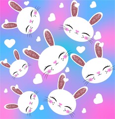 seamless pattern with bunnies