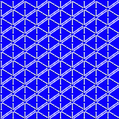 seamless pattern for prints on fabric and wallpaper from geometrically correctly arranged elements of white color on a blue background