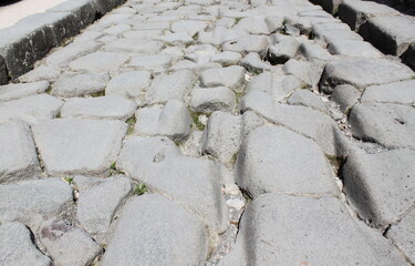 stone roads in Pompeii. Italy
