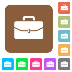 Satchel with one buckle rounded square flat icons