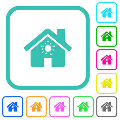 Home quarantine vivid colored flat icons