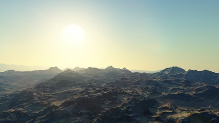 science fiction wallpaper, cosmic landscape, realistic exoplanet, abstract cosmic texture, beautiful alien planet in far space, detailed planet surface, 3d render