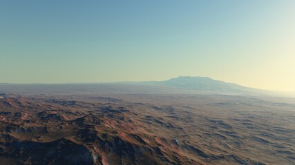 science fiction wallpaper, cosmic landscape, realistic exoplanet, abstract cosmic texture, beautiful alien planet in far space, detailed planet surface, 3d render