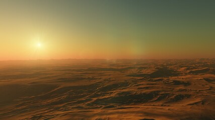 science fiction wallpaper, cosmic landscape, realistic exoplanet, abstract cosmic texture, beautiful alien planet in far space, detailed planet surface, 3d render