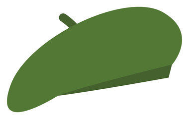 Green beret, illustration, vector on white background. - obrazy, fototapety, plakaty