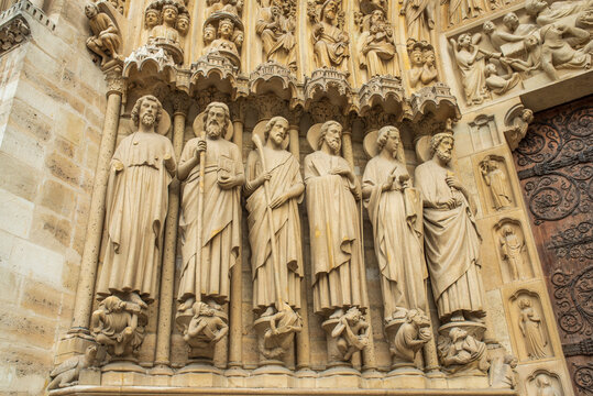 detail of the cathedral Notre-Dame de Paris