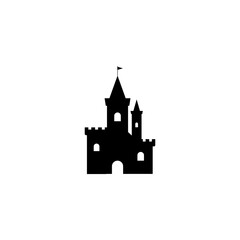 Obraz premium Magic farirytale Castle. cartoon icon. Tower, fortress. fairy tale, magic, fantasy logo.