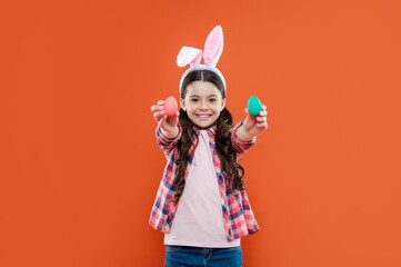 Pretty bunny. adorable kid wearing funny hare ears. easter spring holiday. egg hunt.