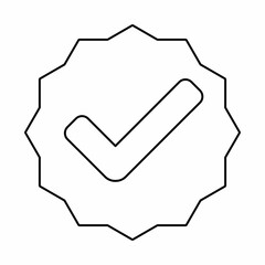 Check marks, Tick marks, Accepted, Approved, Yes, Correct, Ok, Right Choices, Task Completion, Voting. - vector mark symbols. Black outline design. Isolated icon.