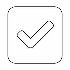 Check marks, Tick marks, Accepted, Approved, Yes, Correct, Ok, Right Choices, Task Completion, Voting. - vector mark symbols. Black outline design. Isolated icon.