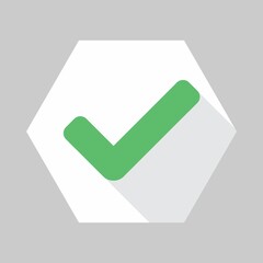 Check marks, Tick marks, Accepted, Approved, Yes, Correct, Ok, Right Choices, Task Completion, Voting. - vector mark symbols in green. Isolated icon.