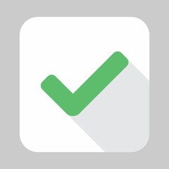 Check marks, Tick marks, Accepted, Approved, Yes, Correct, Ok, Right Choices, Task Completion, Voting. - vector mark symbols in green. Isolated icon.