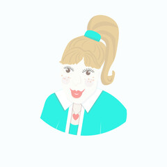 Woman face icon art design element stock vector illustration for web, for print