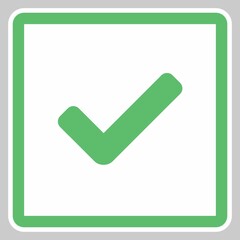 Check marks, Tick marks, Accepted, Approved, Yes, Correct, Ok, Right Choices, Task Completion, Voting. - vector mark symbols in green. Isolated icon.