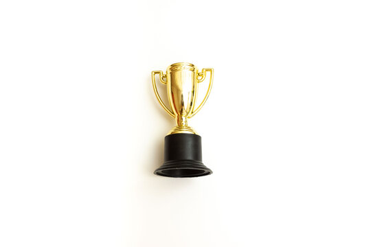 golden cup trophy isolated on white background