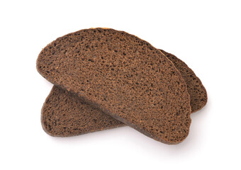 Top view of two rye bread slices