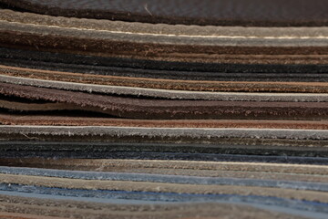 close up of a pile of leather