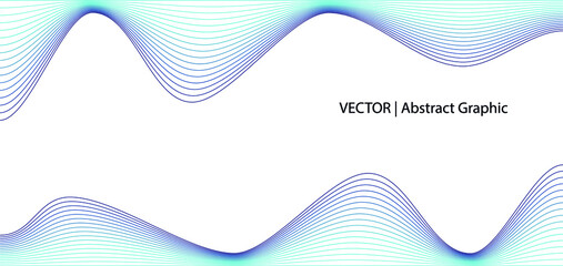 Vector graphic elements of ribbon banner shapes, abstract wavy parallel lines patterns using blend tool on white background 