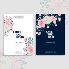 Beautiful floral invite template cards