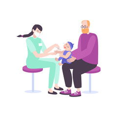 Obraz premium Pediatric Family Checkup Composition