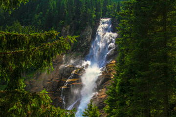 krimml waterfall mountains sky green mighty austria vacation