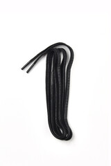 Shoe laces on a white background.