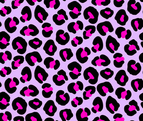 Leopard print, colorful cheetah seamless pattern, jaguar texture. Jungle exotic background. Leo repeat vector design. Wild Animals fur illustration.