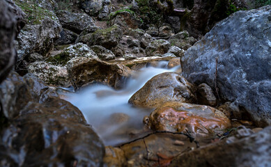 Naklejka premium Malta waterfall is located on Tahtali Dam,Menderes,Izmir,Turkey