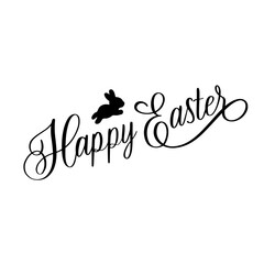 Happy Easter - hand lettering stamp inscription.