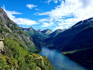 Fototapeta na wymiar Geriangerfjord Norwegian Beautiful Landscape