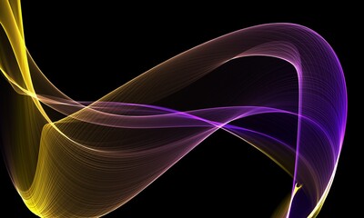 Abstract colourful wave on a black background	