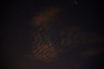 Fototapeta na wymiar Abendhimmel mit Komet Neowise