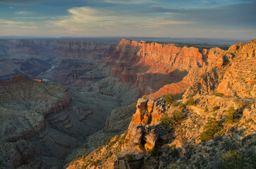 Fototapeta na wymiar USA, Arizona. Sunset over the Grand Canyon from Navajo Point, Grand Canyon National Park