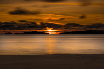 Fototapeta na wymiar Long Exposure sunset at Port Arthur, Wild Atlantic Way, Bunbeg, County Donegal, Ireland