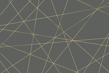 Gold chaotic and geometric abstract lines on color background. Random geometric line for pattern.