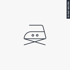 Iron at medium temperature and do not steam, linear style sign for mobile concept and web design