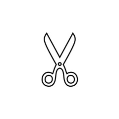 Scissor linear vector icon. Scissors cutting.