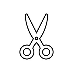 Scissor linear vector icon. Scissors cutting.