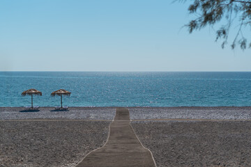 walking on the beach