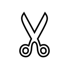 Scissors vector icon. Linear object symbol.