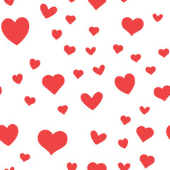 Hearts vector icon seamless pattern. Love texture background for valentine's day.