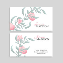 Floral Business Card Set. Designed in the same style