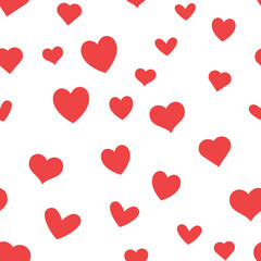 Hearts vector icon seamless pattern. Love texture background for valentine's day.