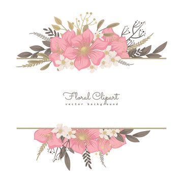 Floral Border Background - Pink Flower Border