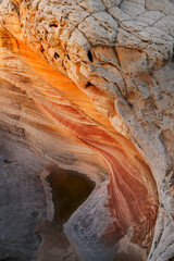 USA, Arizona, Vermilion Cliffs National Monument. Striations in sandstone formations.