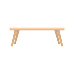 Wooden bench icon. Front view. Vector flat graphic illustration. The isolated object on a white background. Isolate.