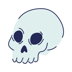 blue skull on a white background